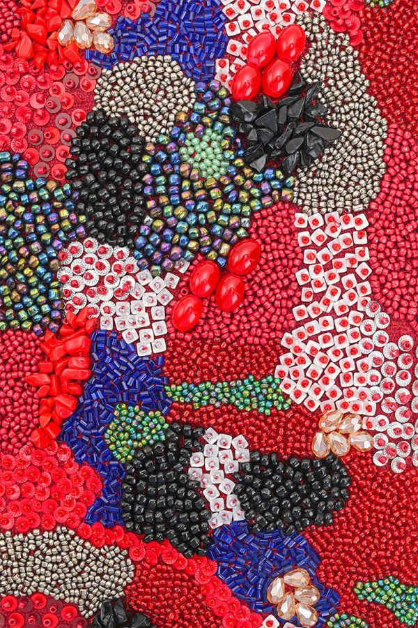 Ruby Glamour Beaded Shoulder Bag - Image 2