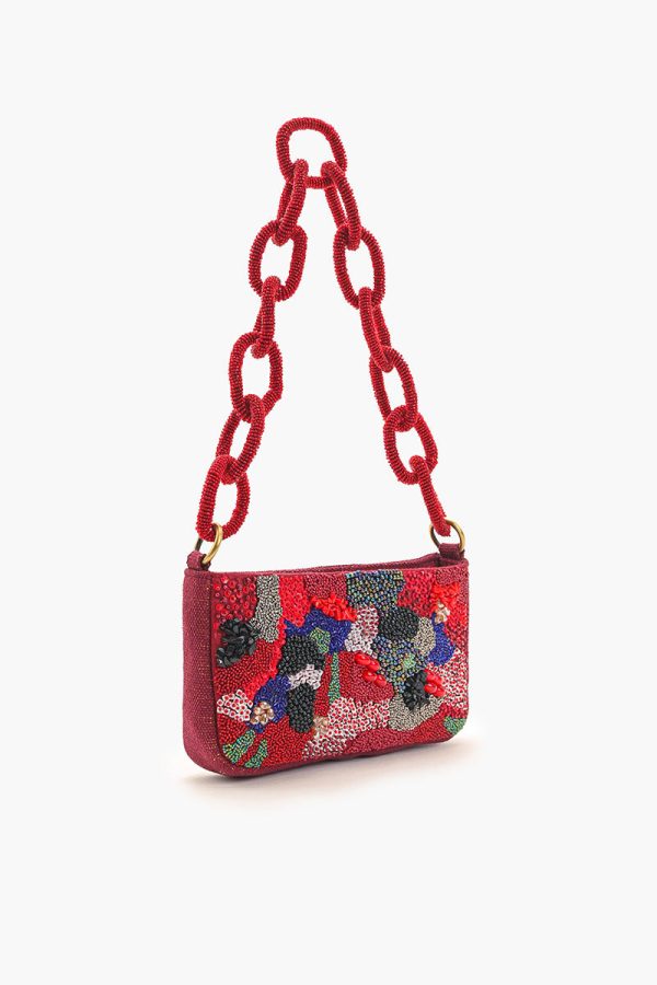 Ruby Glamour Beaded Shoulder Bag - Image 3