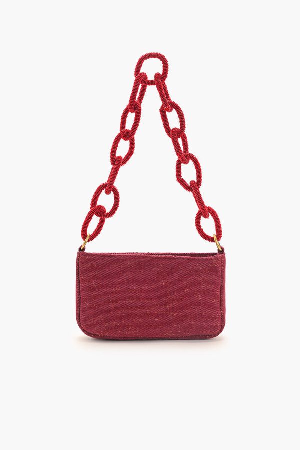 Ruby Glamour Beaded Shoulder Bag - Image 4