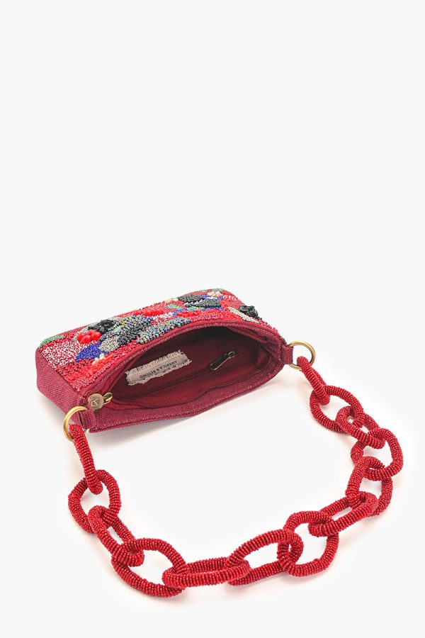 Ruby Glamour Beaded Shoulder Bag - Image 5