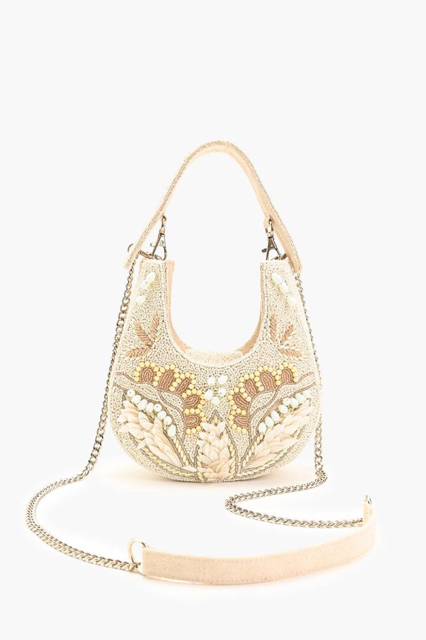 Shimmering Sands Embellished Mini Bag w Crossbody Strap