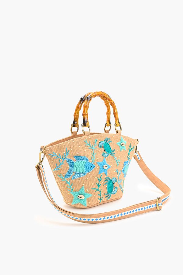 Marine Life Embellished Beach Mini Tote - Image 3
