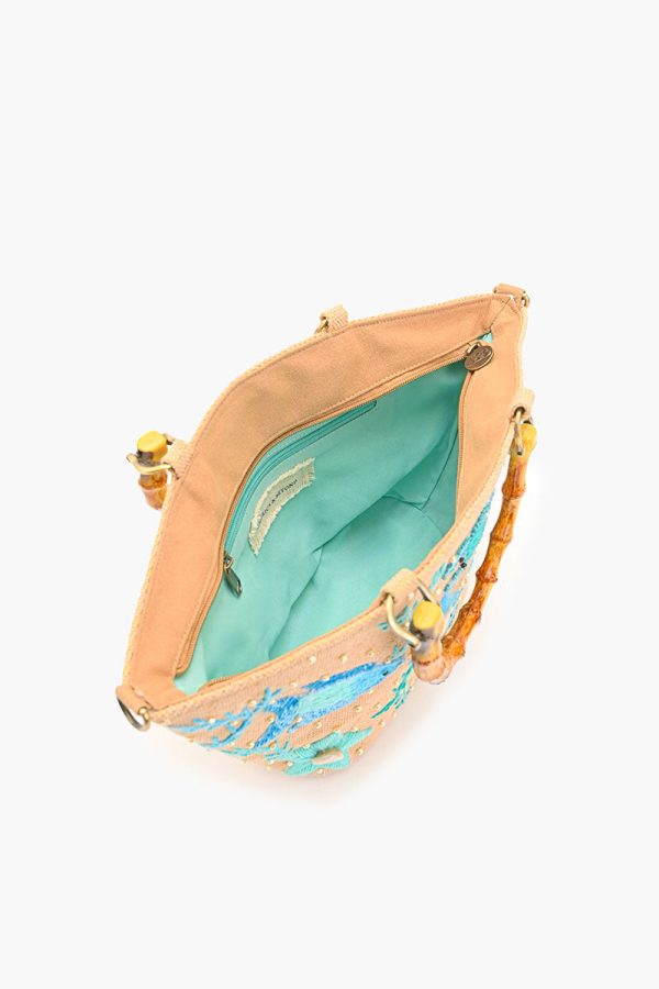 Marine Life Embellished Beach Mini Tote - Image 5
