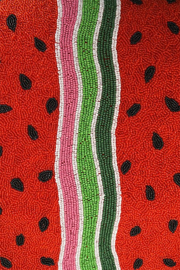 Watermelon Stripe Beaded Tote - Image 2