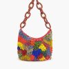 Harlequin Fringed Hobo Bag
