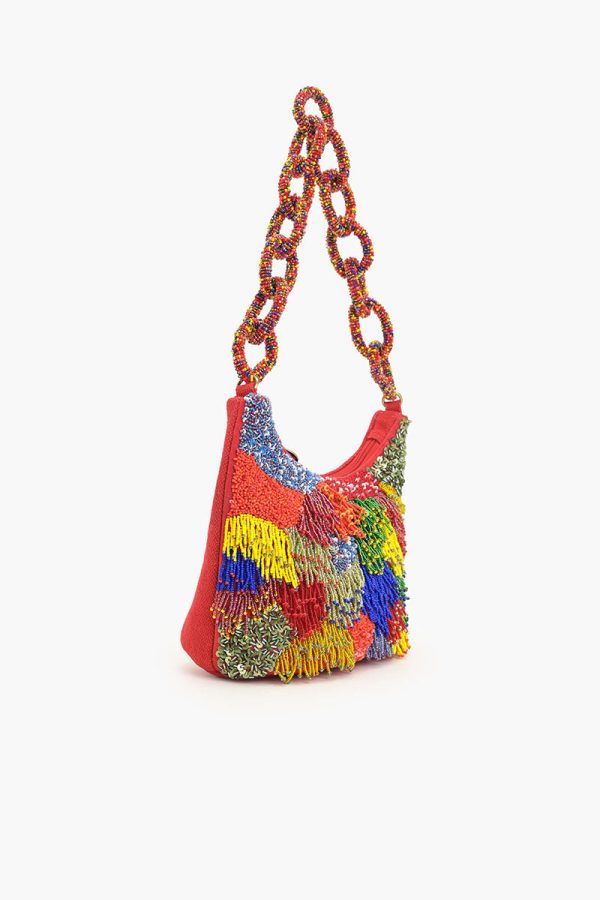 Harlequin Fringed Hobo Bag - Image 3