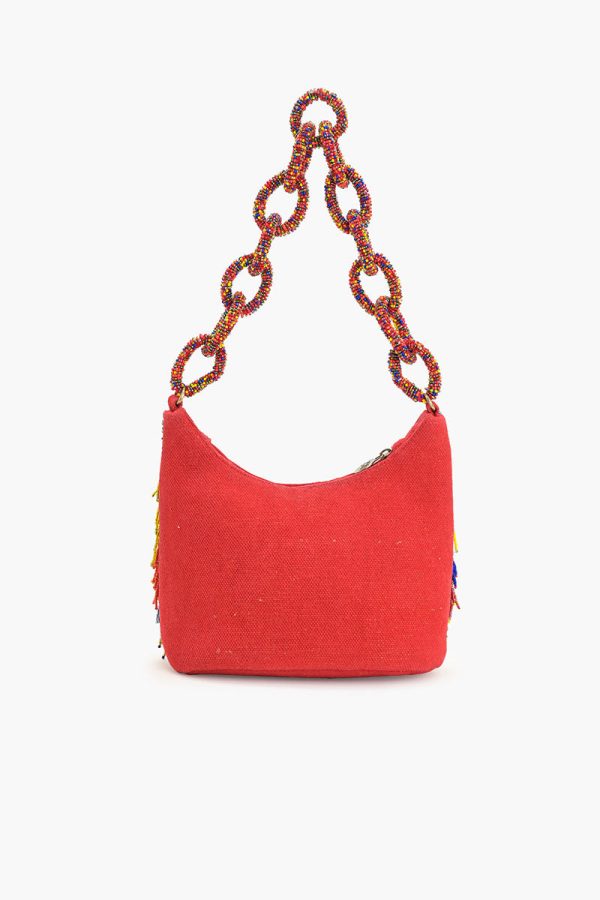 Harlequin Fringed Hobo Bag - Image 4