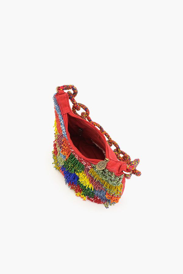 Harlequin Fringed Hobo Bag - Image 5