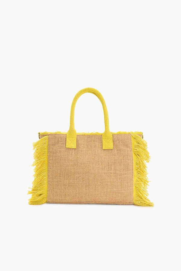 Lemon Crush Fringe Top Handle Bag - Image 5
