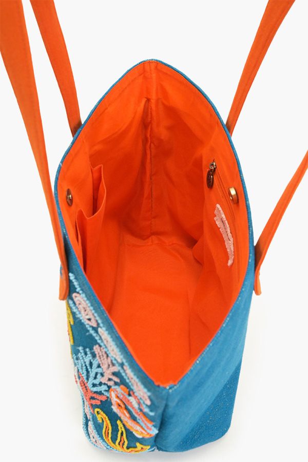 Sea Horse Teal Tote - Image 5