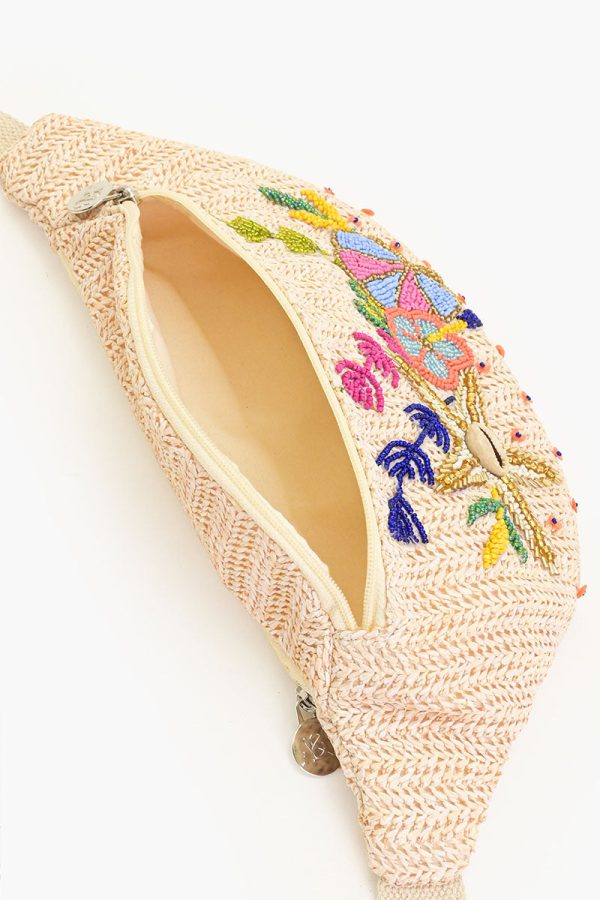 Starfish Embellished Rafiia Fanny Sling Bag - Image 3