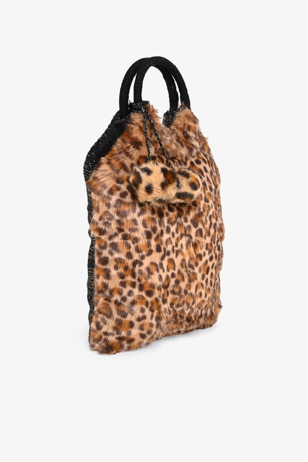 Faux Fur Fab Leopard Foldover Clutch - Image 2