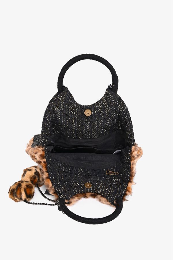 Faux Fur Fab Leopard Foldover Clutch - Image 4