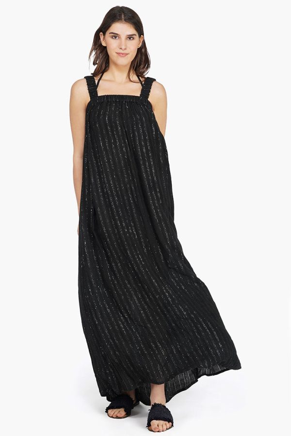 Summer Nights Silver Stripe Maxi Dress - Image 2