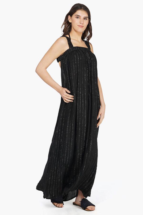 Summer Nights Silver Stripe Maxi Dress - Image 3