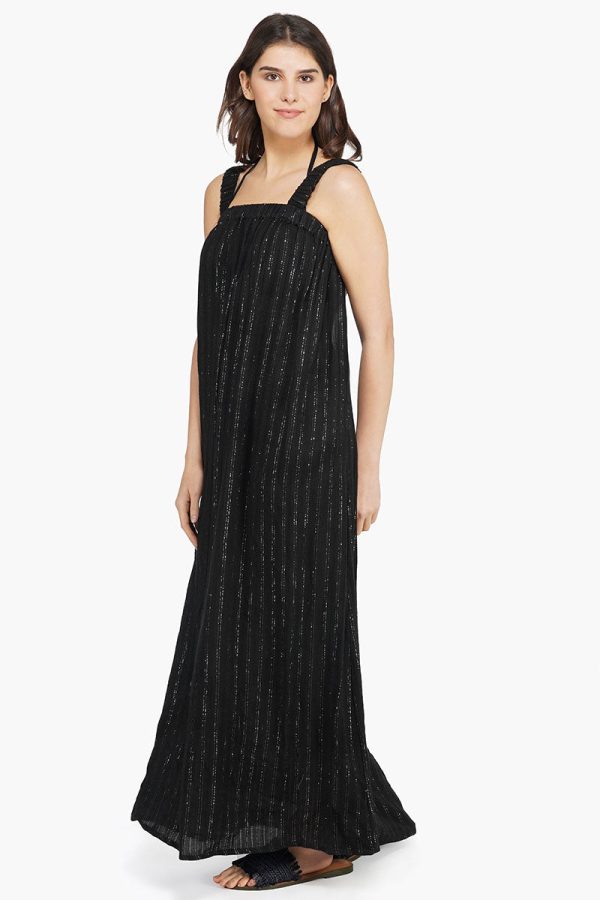 Summer Nights Silver Stripe Maxi Dress - Image 4