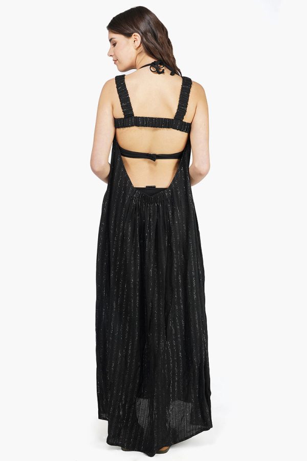Summer Nights Silver Stripe Maxi Dress - Image 5