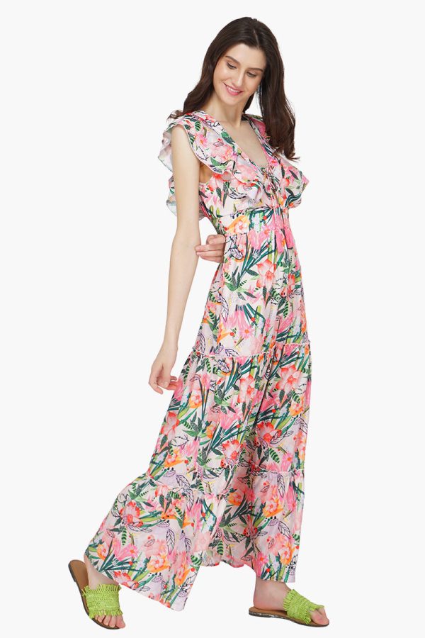 Paradise Pink Floral Maxi Dress - Image 2