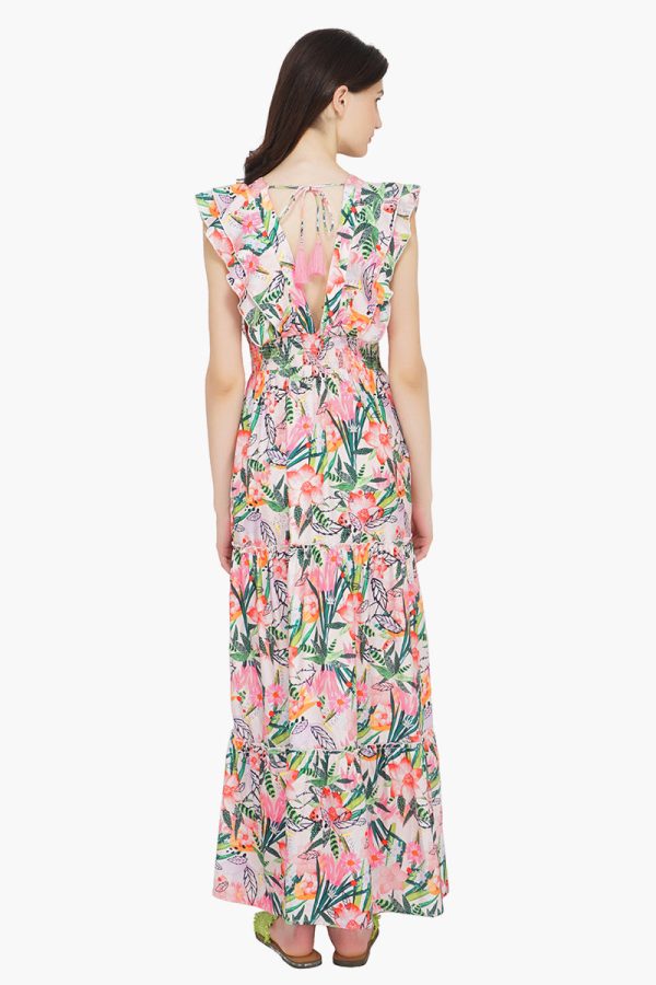 Paradise Pink Floral Maxi Dress - Image 4
