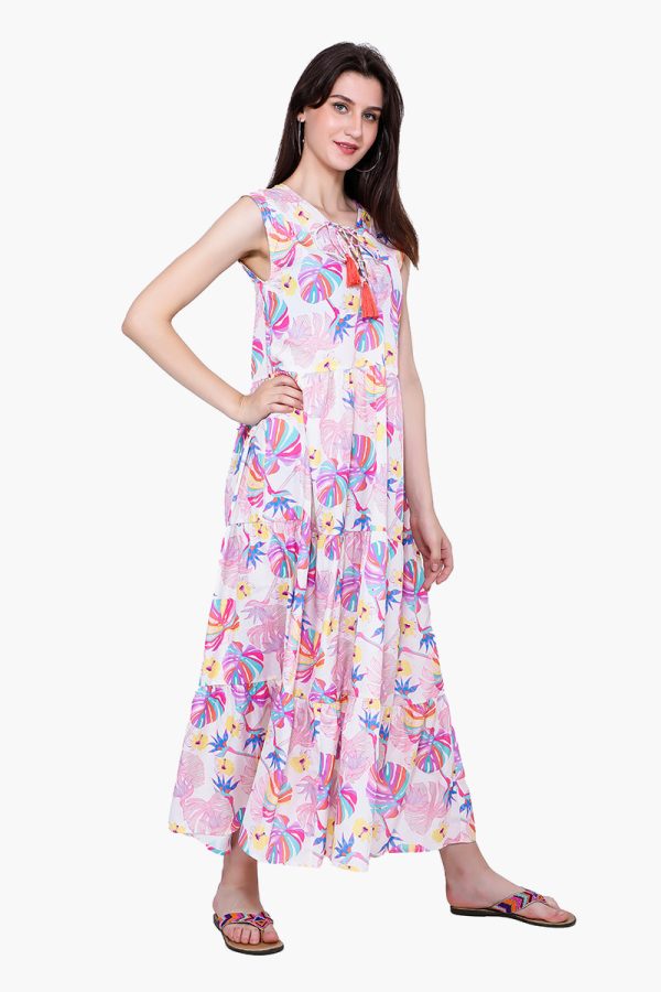 Palm Florals Tiered Maxi Dress - Image 2