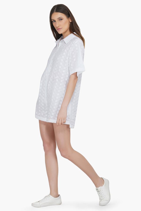 Bright White Cotton Romper - Image 2