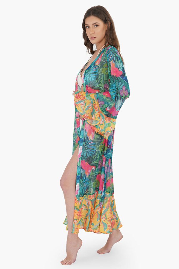 Tropical Forest Chiffon Cover Up - Image 3