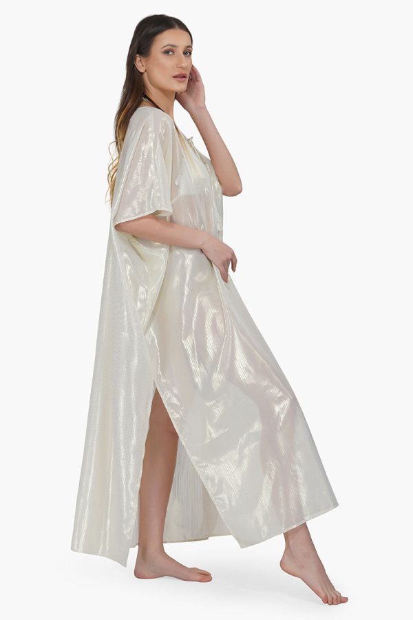 Gold Lurex Sheer Kaftan - Image 2