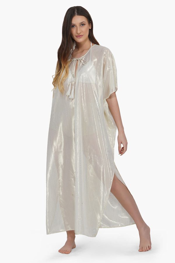 Gold Lurex Sheer Kaftan - Image 3