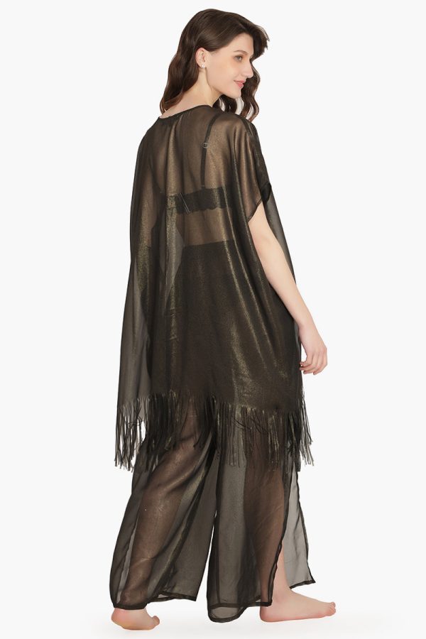 Black Shimmer Sheer Cover Up - Image 6