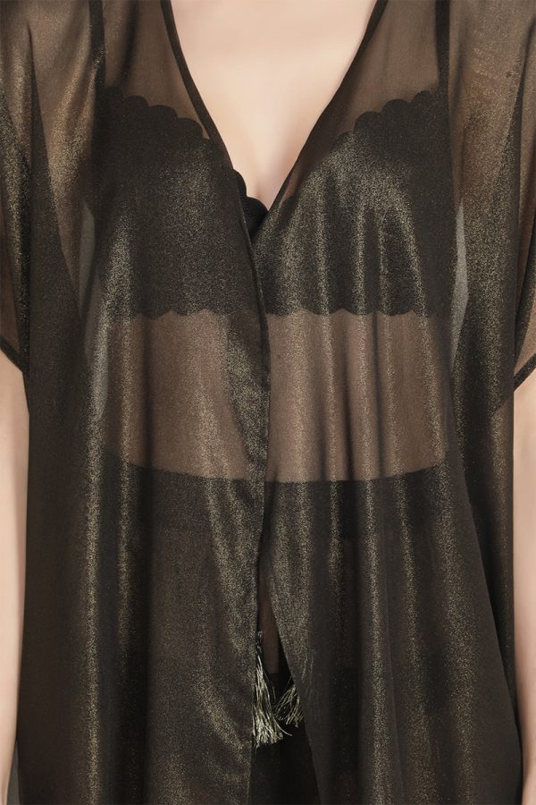 Black Shimmer Sheer Cover Up - Image 7