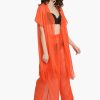 Orange Shimmer Sheer Cover Up - Image 2