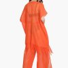 Orange Shimmer Sheer Cover Up - Image 4