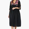 Mexican Floral Embroidered Viscose Dress