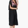 Mexican Floral Embroidered Viscose Dress - Image 2