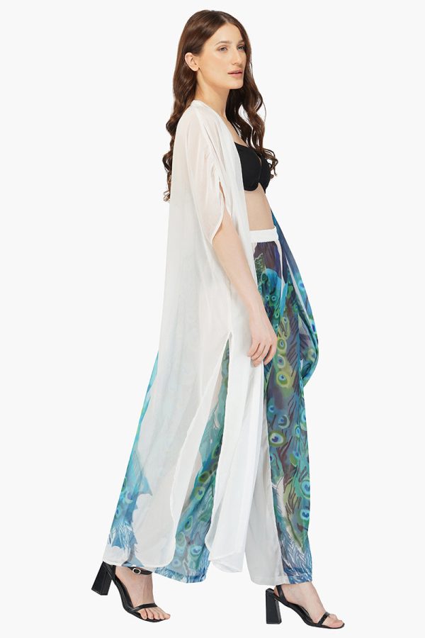Peacock Chiffon Kimono Cover Up - Image 2