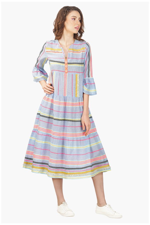 Samantha Striped Lace Maxi Dress - Image 2