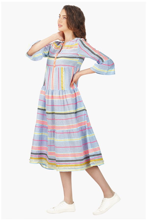 Samantha Striped Lace Maxi Dress - Image 3