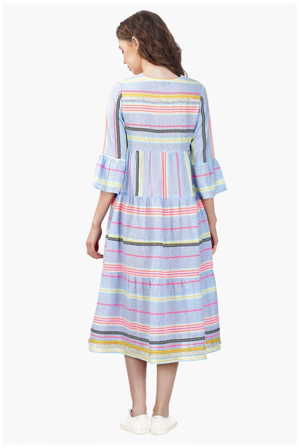 Samantha Striped Lace Maxi Dress - Image 4