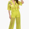 Bianca Crochet Cropped Shirt with Floral Embroidery