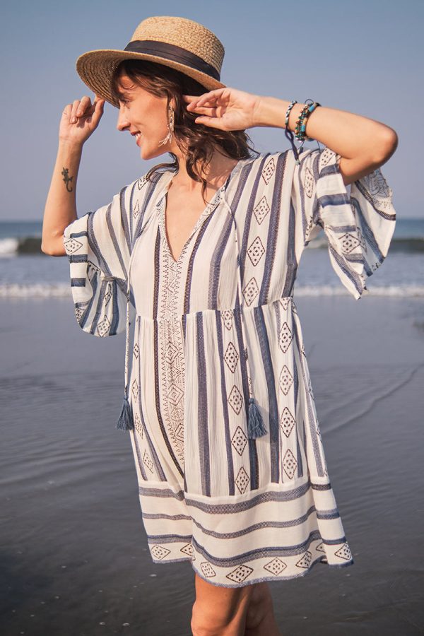 Gianna Striped Short Dress - Image 6