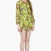 Lime Green Leopard Printed Romper - Image 2