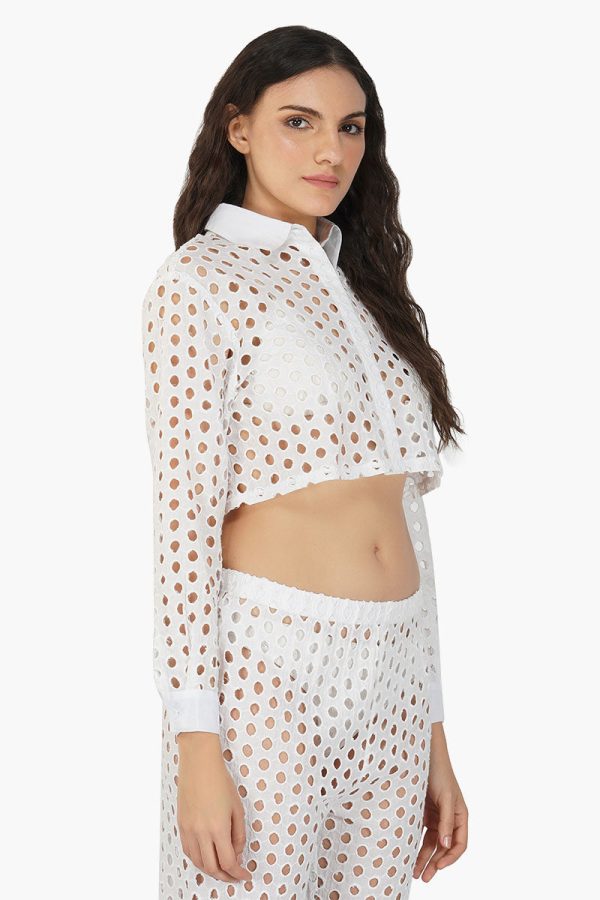 White Loop Crop Shirt - Image 2