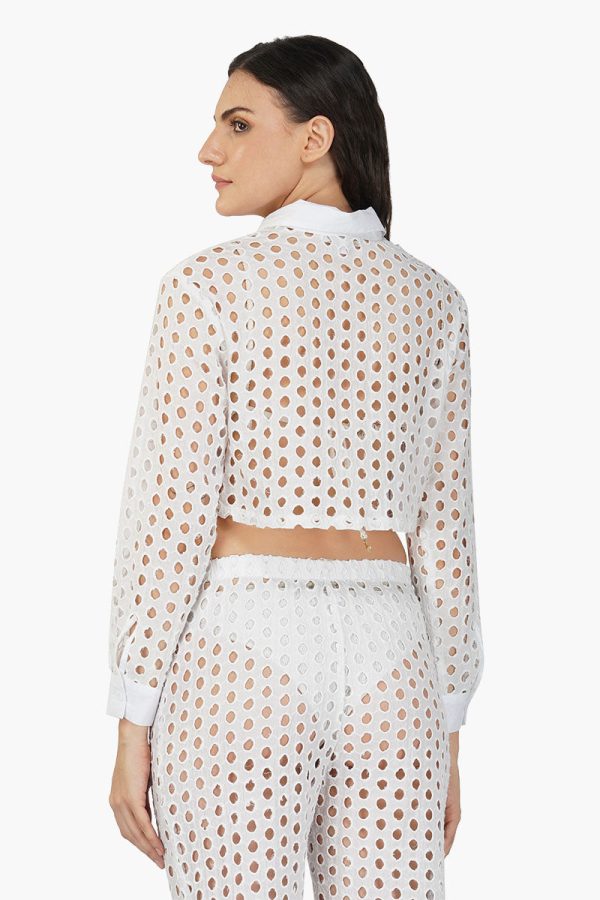 White Loop Crop Shirt - Image 4