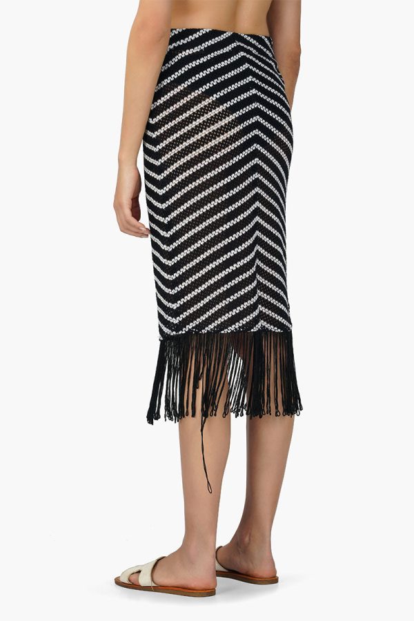 Cleo Stripe Fringe Skirt - Image 4