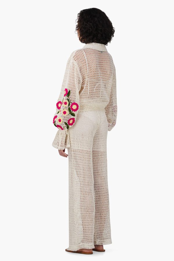 Rose Yard Crochet Crop Baggy Shirt - Image 4