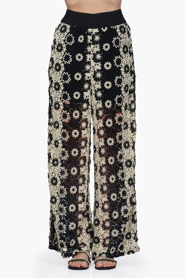Hippie Crochet Dual Tone Flared Pant - Image 5