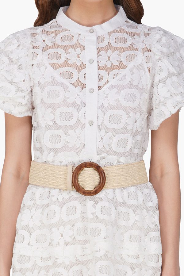 Snow-white Lace Short Dress - Image 5
