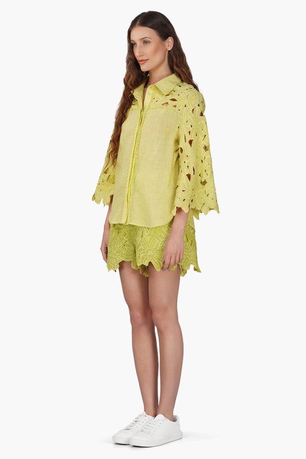 Fall For Neon Floral Lace Shirt - Image 3