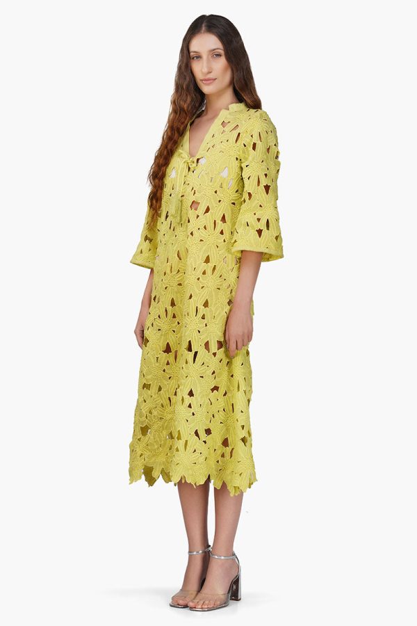 Fall For Neon Floral Lace Cover Up Dress - Image 3