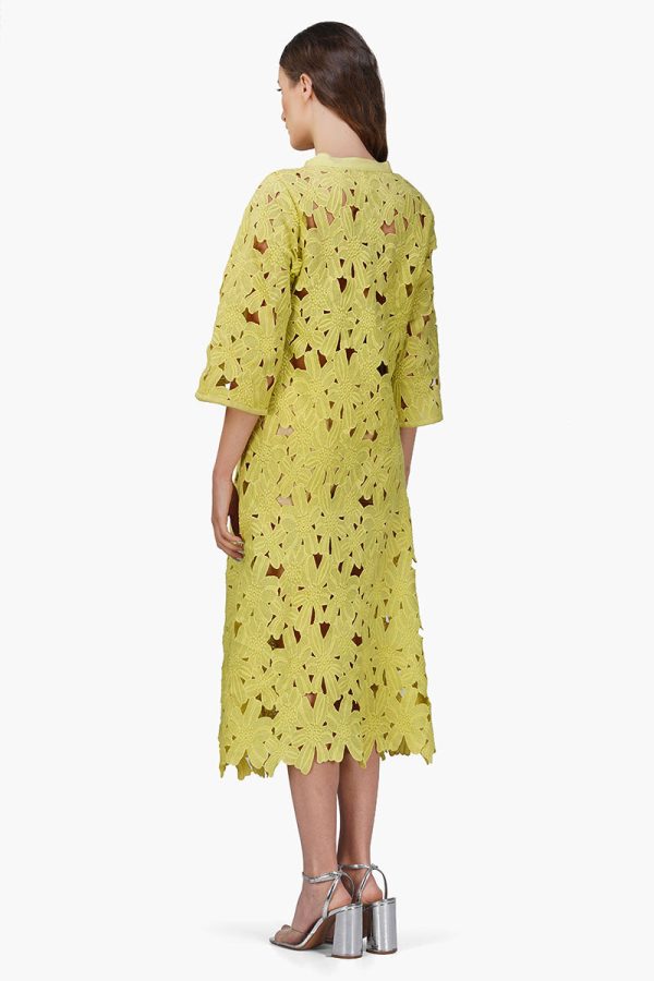 Fall For Neon Floral Lace Cover Up Dress - Image 4
